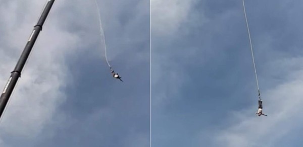 VIDEO: Hombre casi muere tras hacer un salto de bungee jumping