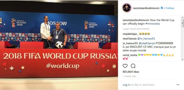 Zlatan en Rusia: 'Ahora la Copa del Mundo puede comenzar oficialmente'