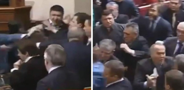 Video: Diputados se pelean a puñetazos en el Parlamento ucraniano
