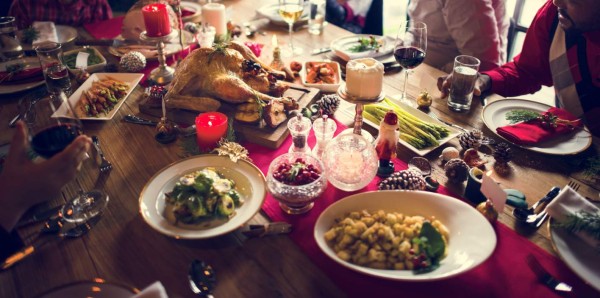 Holidays Christmas feast on the table