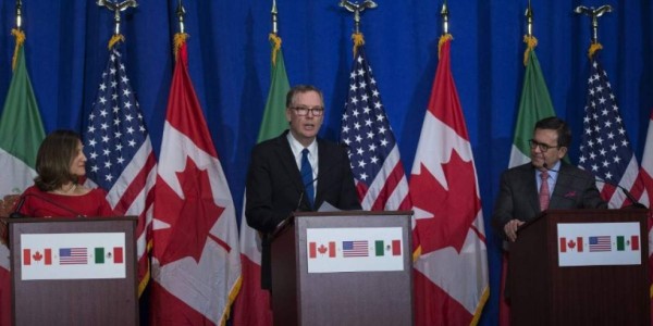 México y Canadá defienden formato trilateral del TLCAN tras amenaza de Trump