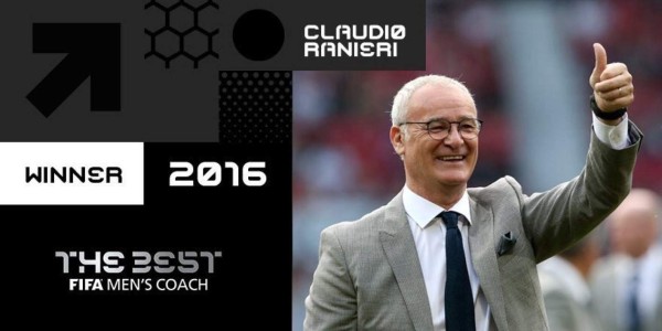 Claudio Ranieri le ganó a Zidane y fue elegido mejor DT del 2016