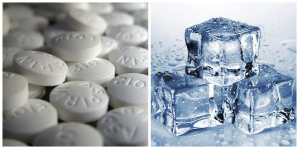 Aspirina y Hielo para la piel cansada