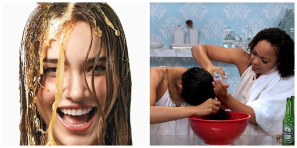 Cerveza para el cabello brillante