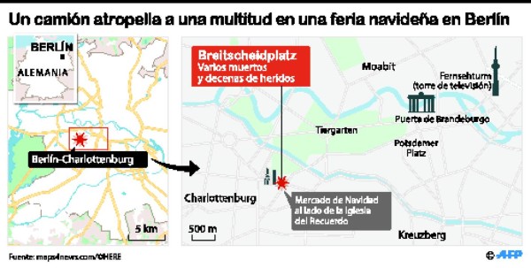 Atropello masivo deja 12 muertos en Berlín
