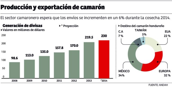 Camarón hondureño se expandirá a Asia en 2015