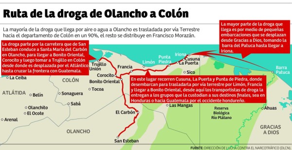 20 bandas libran lucha por la droga en Colón, Honduras
