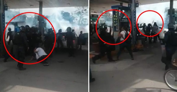 'Le rompió la cabeza': video muestra brutalidad policial en Chamelecón