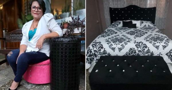 Catedrática causa furor con su emprendimiento de respaldos de cama en San Pedro Sula