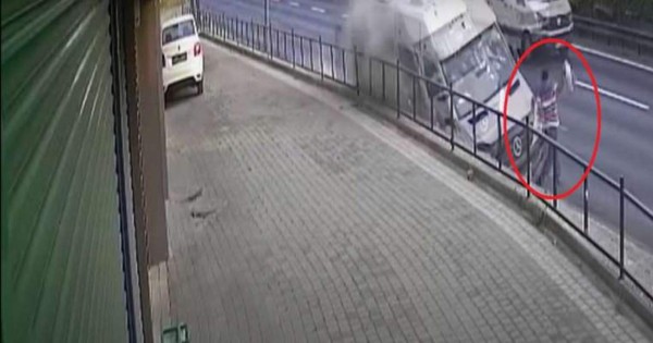 Video viral: Hombre se salva de ser atropellado al brincar segundos antes del impacto