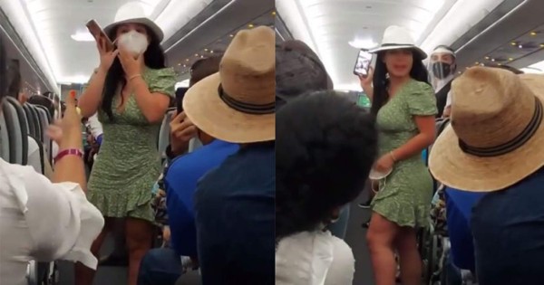 Video viral: Lady Covid, mexicana fue bajada de avión por no usa mascarilla