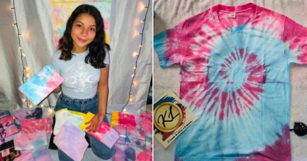 Niña de 12 años crea línea de camisetas 'Tie Dye' en San Pedro Sula
