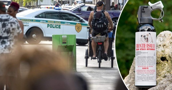 Un ladrón usa repelente para osos para robar en una tienda en Miami