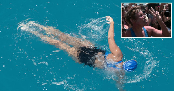 Diana Nyad completa la travesía de cruzar de Cuba a La Florida  