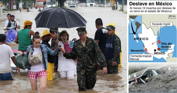 Al menos 40 muertos en México por dos ciclones que se debilitan