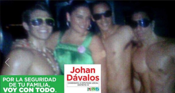 Exhiben a candidata política con rifle y stripper