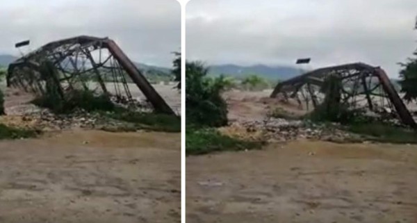 Crecida del Río Ulúa se lleva el histórico puente de ferrocarril en Pimienta
