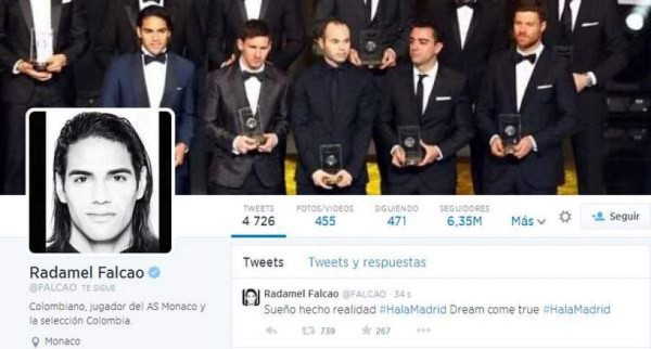 La verdadera historia del 'tuit' de Falcao por el Real Madrid