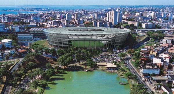 Salvador de Bahía, Estadio Arena Fonte Nova. Capacidad: 52.048 espectadores. Recibirá la Copa Mundial de la FIFA 2014 en un recinto reconstruído que albergará tres de los cuatro duelos de la primera fase que disputarán las cabezas de serie de sus respectivos grupos. También tendrá un choque de octavos de final y otro de cuartos.
