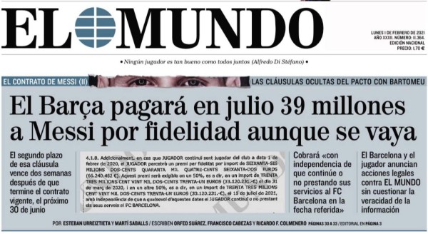 Desvelan otra millonaria cantidad que debe pagar el Barcelona a Messi aunque se vaya