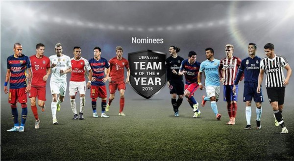 Todos los nominados al mejor once del año de la UEFA