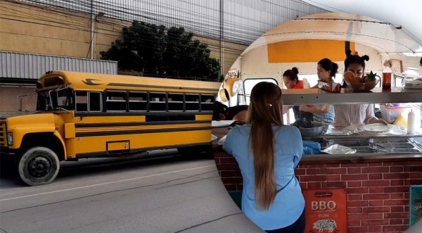 Convierten bus en restaurante móvil y causa sorpresa en San Pedro Sula