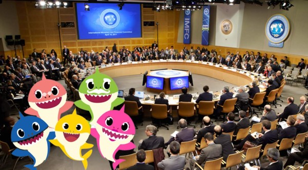 Canción viral 'Baby Shark' interrumpe la reunión del FMI