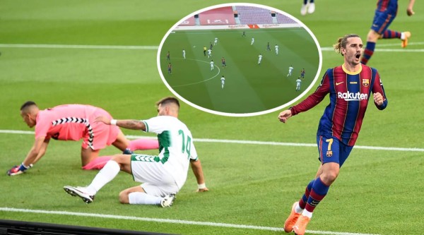 VIDEO: Messi se luce con genial pase para el gol de Griezmann ante Elche