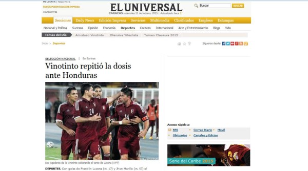 Prensa venezolana: 'Venezuela repitió la dosis a Honduras'