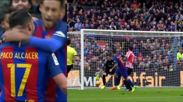 VIDEO: Paco Alcácer marca su primer gol con el Barça en la Liga española