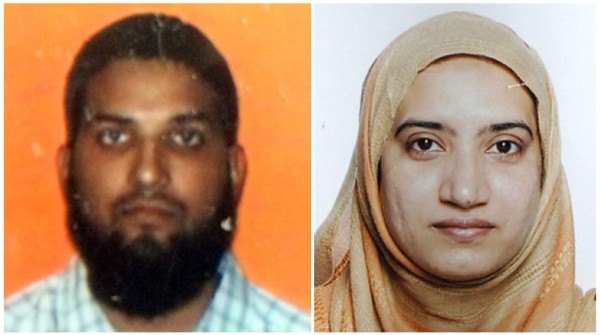 In this combo photo shows the two suspects in the December 2, 2015, mass shooting in San Bernardino, California, (LEFT) an undated Student ID card photo from California State University, Fullerton, shows Syed Farook, the card was found in the Farook's apartment after the landlord allowed entry to members of the media on December 4, 2015. (RIGHT) In this undated handout photo released by the FBI on December 4, 2015, shows a picture of Tashfeen Malik. The mass shooting in California, that killed 14 and wounded 21 others, is being investigated as 'an act of terrorism,' the FBI said, amid reports the female assailant had pledged allegiance to the Islamic State group on Facebook. US-born Syed Farook, 28, and his 27-year-old Pakistani wife Tashfeen Malik were killed in a firefight with police hours after the attack, leaving investigators to comb through their belongings to try to determine a motive. AFP PHOTO/ HO== RESTRICTED TO EDITORIAL USE / MANDATORY CREDIT: 'AFP PHOTO/ HO' / NO SALES / NO MARKETING / NO ADVERTISING CAMPAIGNS / DISTRIBUTED AS A SERVICE TO CLIENTS ==