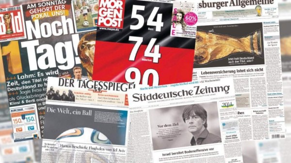 Diarios alemanes calientan la final del Mundial contra Argentina