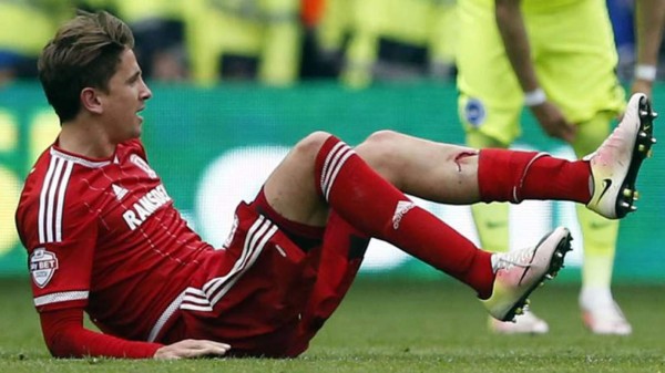 Escalofriante lesión del uruguayo Gastón Ramírez en Inglaterra