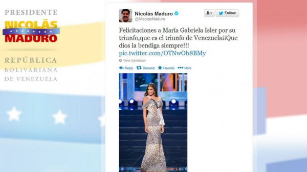 Polémica por tuit de Miss Venezuela contra el chavismo