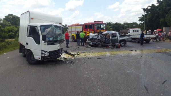 Tres heridos deja aparatoso choque en El Progreso, Yoro