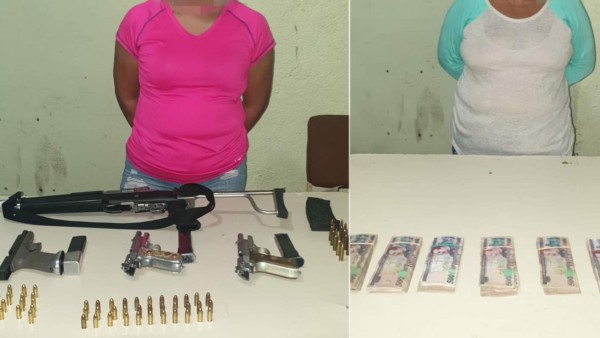 Honduras: Capturan a dos mujeres con armas y más de 340 mil lempiras