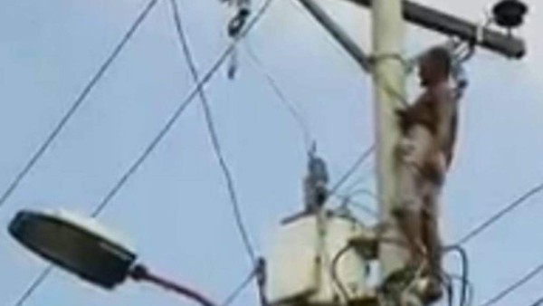 Hombre recibe descarga de 13 mil voltios