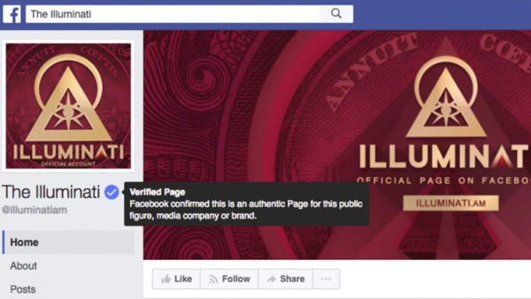 Sorprende cuenta verificada en Facebook de 'Los Illuminati'