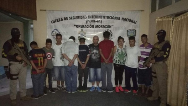 Detienen a 10 supuestos miembros de la MS