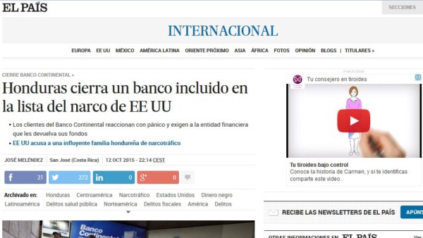 Cierre del banco de los Rosenthal acapara portadas del mundo