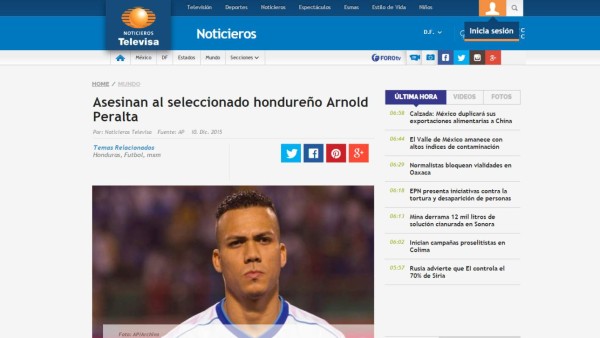 Asesinato de Arnold Peralta impacta en medios internacionales