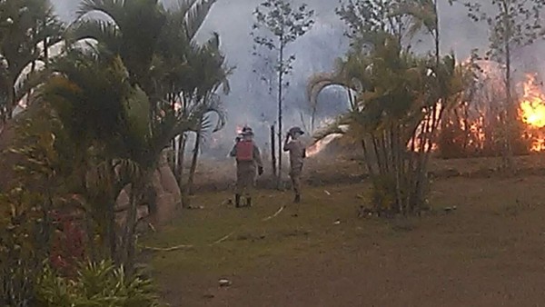 Incendio casi arrasa con ocho viviendas y un restaurante en Siguatepeque
