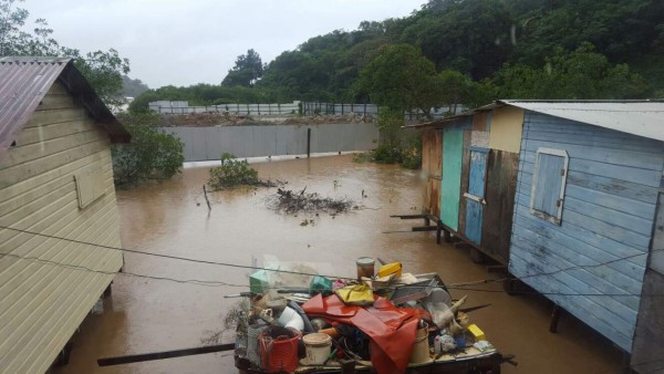 Al menos 50 viviendas afectadas por lluvias en Islas de la Bahía