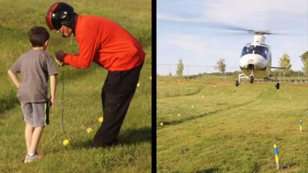 Utiliza helicóptero para sacarle un diente a su hijo