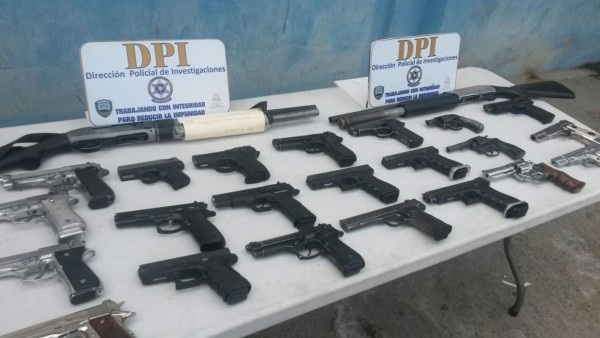 Decomisan 23 armas de fuego en San Pedro Sula