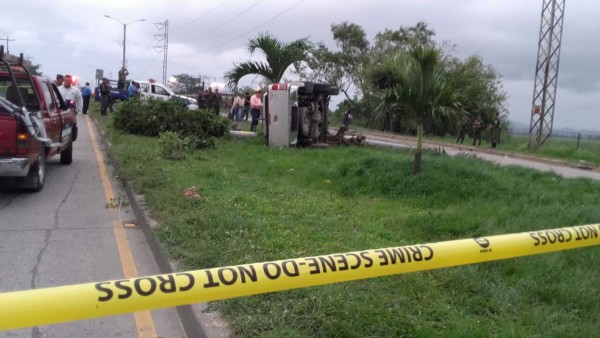 Muere militar y dos más resultan heridos en accidente en San Pedro Sula