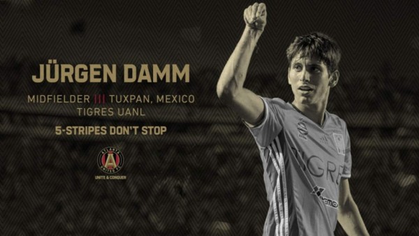 Mexicano Jürgen Damm es nuevo jugador del Atlanta United de la MLS