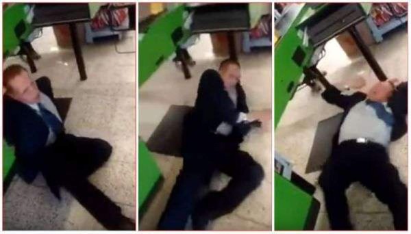 Un hombre roba chocolates y al ser descubierto finge un ataque