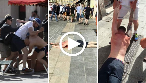 VIDEO: Rusos dan brutal golpiza a hinchas ingleses