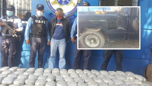 Detienen a hombre que transportaba marihuana escondida en vehículo en Atlántida